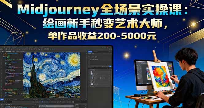 （16125期）Midjourney全场景实操课：绘画新手秒变艺术大师，单作品收益200-5000元-赚客网赚