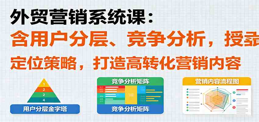 外贸营销系统课：含用户分层、竞争分析，授卖品、定位策略，打造高转化营销内容-赚客网赚