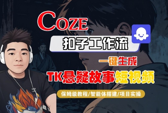Coze扣子智能体工作流一键生成“TK悬疑故事“短视频，全流程保姆级教学-赚客网赚