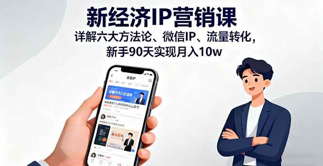 （16194期）新经济IP营销课：详解六大方法论、微信IP、流量转化，新手90天实现月入10w-赚客网赚