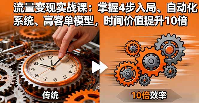 （16197期）流量变现实战课：掌握4步入局、自动化系统、高客单模型，时间价值提升10倍-赚客网赚