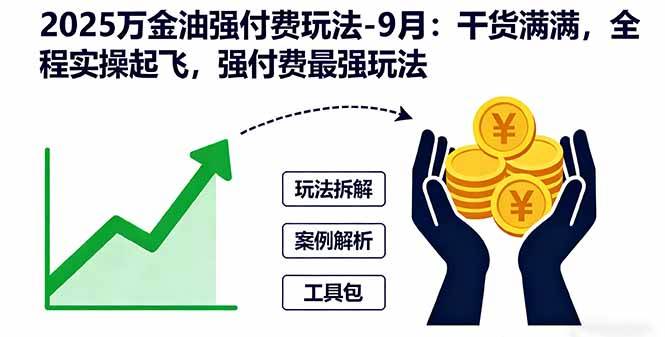 （16202期）2025万金油强付费玩法-9月：干货满满，全程实操起飞，强付费最强玩法-赚客网赚