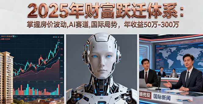 （16217期）2025年财富跃迁体系：掌握房价波动,AI赛道,国际局势，年收益50万-300万-赚客网赚