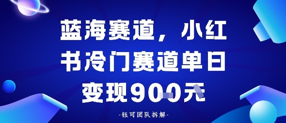 小红书冷门蓝海赛道，0成本，单日变现多张-赚客网赚