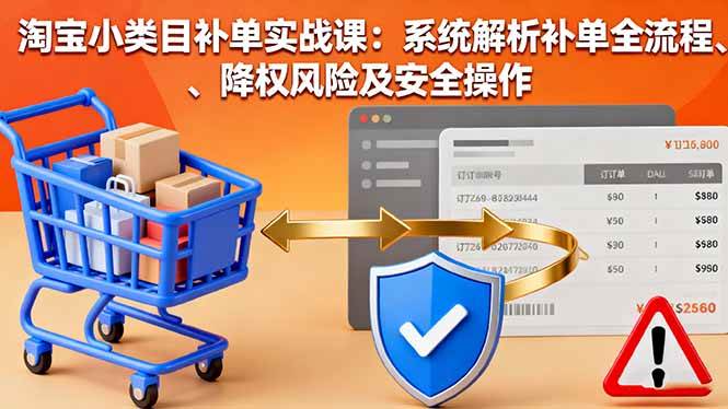 （16239期）淘宝小类目补单实战课：系统解析补单全流程、降权风险及安全操作-赚客网赚
