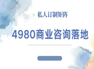 4980商业咨询师落地课程-ip运营高客单教程-赚客网赚