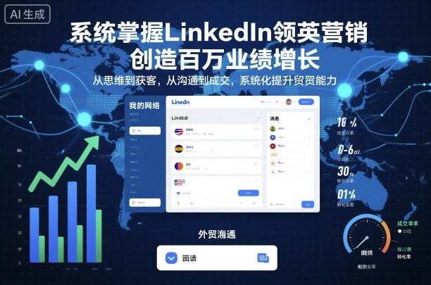 系统掌握LinkedIn领英营销，创造百万业绩增长，从思维到获客，从沟通到成交，系统化提升外贸能力-赚客网赚