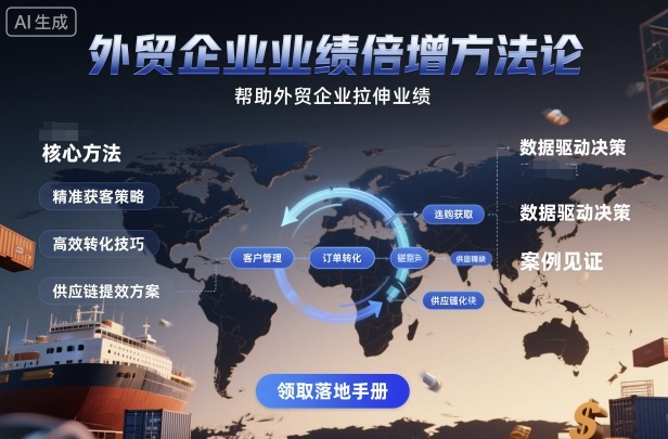 外贸企业业绩倍增方法论，帮助外贸企业拉伸业绩-赚客网赚