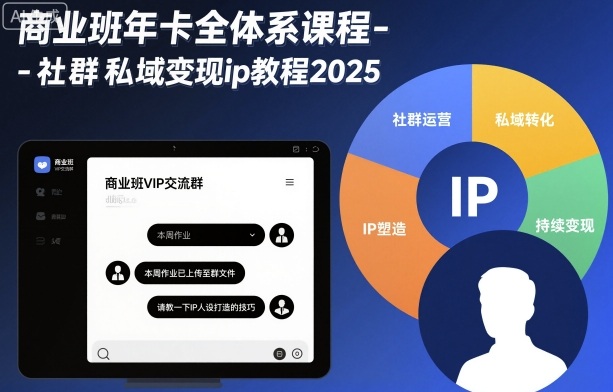 商业班年卡全体系课程-社群私域变现ip教程2025-赚客网赚