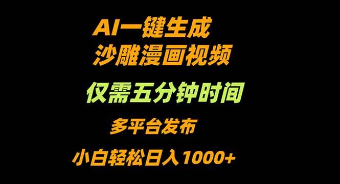 （16320期）AI一键生成沙雕动漫视频，只需5分钟，小白轻松日入1000+-赚客网赚