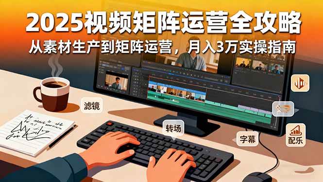 （16333期）2025短视频矩阵运营全攻略：从素材生产到矩阵运营，月入3万实操指南-赚客网赚