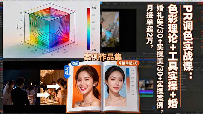 （16336期）PR调色实战课：色彩理论+工具实操+婚礼医美/30+实操案例，月接单超2万-赚客网赚