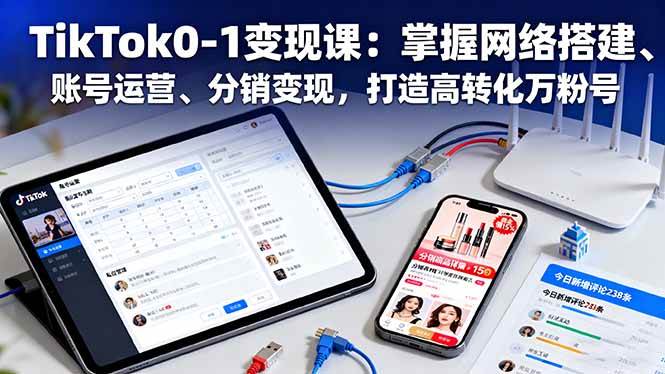 （16334期）TikTok0-1变现课：掌握网络搭建、账号运营、分销变现，打造高转化万粉号-赚客网赚
