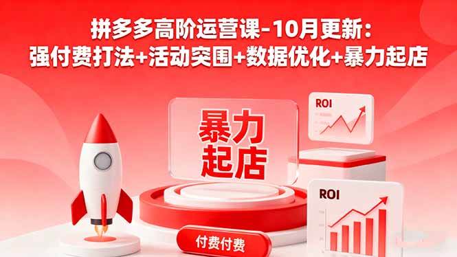 （16366期）拼多多高阶运营课-10月更新：强付费打法+活动突围+数据优化+暴力起店-赚客网赚