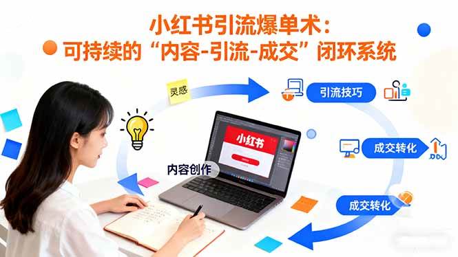 （16362期）小红书引流爆单术：构建一套低成本 可持续的“内容-引流-成交”闭环系统-赚客网赚