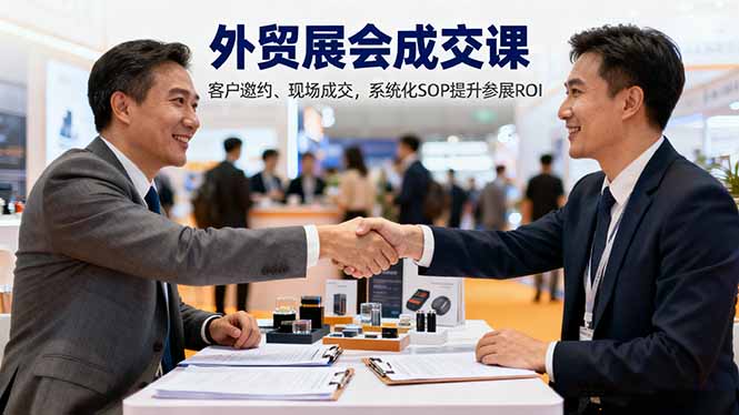 外贸展会成交课，含目标制定、客户邀约、现场成交，系统化SOP提升参展ROI-赚客网赚