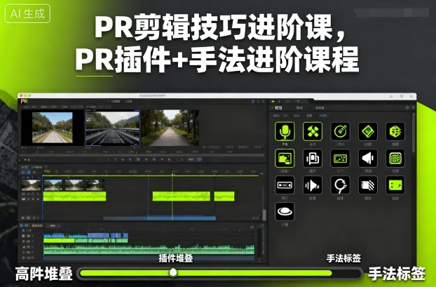 PR剪辑技巧进阶课，PR插件+手法进阶课程-赚客网赚