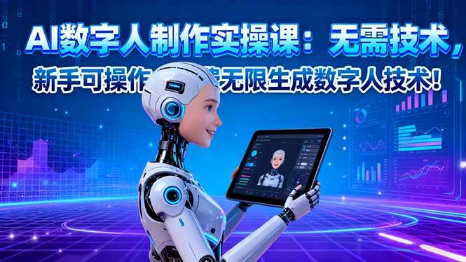 （16376期）AI数字人制作实操课：无需技术，新手可操作，免费无限生成数字人技术！-赚客网赚