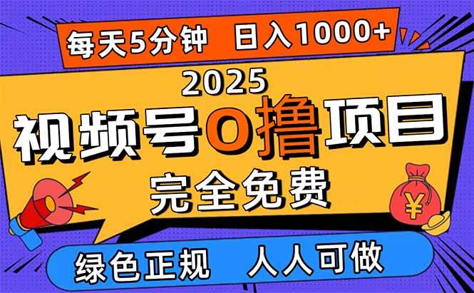 (16388期)2025视频号0撸项目,5分钟一个号,日入1000+,人人可做-赚客网赚