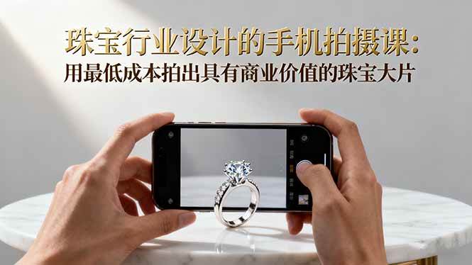 （16385期）珠宝行业设计的手机拍摄课：用最低成本拍出具有商业价值的珠宝大片！-赚客网赚