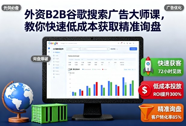 外资B2B谷歌搜索广告大师课，教你快速低成本获取精准询盘-赚客网赚