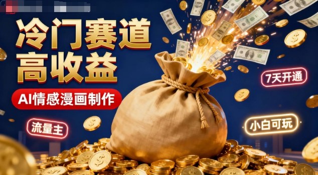 公众号冷门赛道，用AI做情感漫画，7天开通流量主，操作简单，小白可玩-赚客网赚