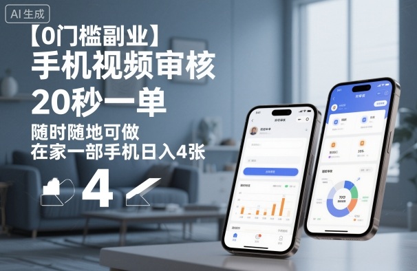 【0门槛副业】手机视频审核,20秒一单,随时随地可做,在家一部手机日入4张【揭秘】-赚客网赚