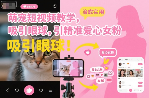 萌宠短视频教学，吸引眼球，引精准爱心女粉-赚客网赚