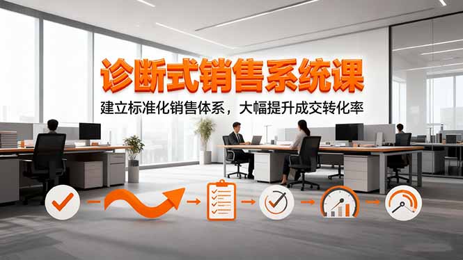 诊断式销售系统课，建立标准化销售体系，大幅提升成交转化率-赚客网赚