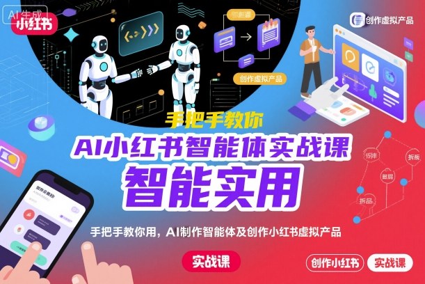 AI小红书智能体实战课，手把手教你用AI制作智能体及创作小红书虚拟产品，提效+内容商业化-赚客网赚