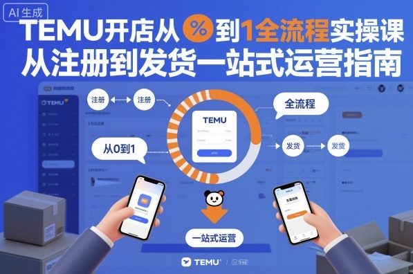 TEMU开店从0到1全流程实操课，从注册到发货一站式运营指南-赚客网赚