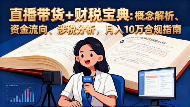 （16444期）直播带货+财税宝典：概念解析、资金流向、涉税分析，月入10万合规指南-赚客网赚