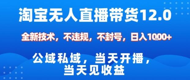 淘宝无人直播12.0，公域私域技术，不封号，不违规布局双十一流量风口，日入1k（独家技术）【揭秘】-赚客网赚