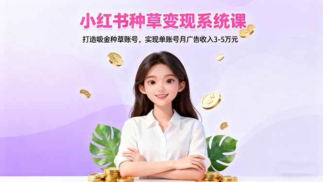 （16468期）小红书种草变现系统课：打造吸金种草账号，实现单账号月广告收入3-5万元-赚客网赚