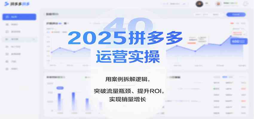 2025拼多多运营实操，用案例拆解逻辑，突破流量瓶颈、提升ROI，实现销量增长-赚客网赚