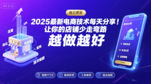 2025最新电商技术每天分享，让你的店铺少走弯路，越做越好(更新11月)-赚客网赚