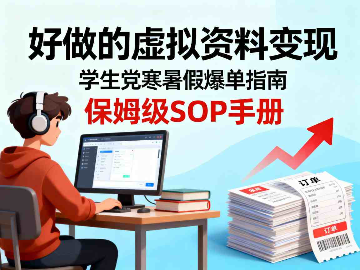 好做的虚拟资料变现，针对学生群体，寒暑假销量夸张【保姆级SOP手册】-赚客网赚