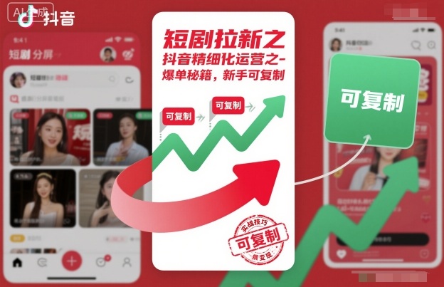 短剧拉新之抖音精细化运营之爆单秘籍，新手可复制-赚客网赚
