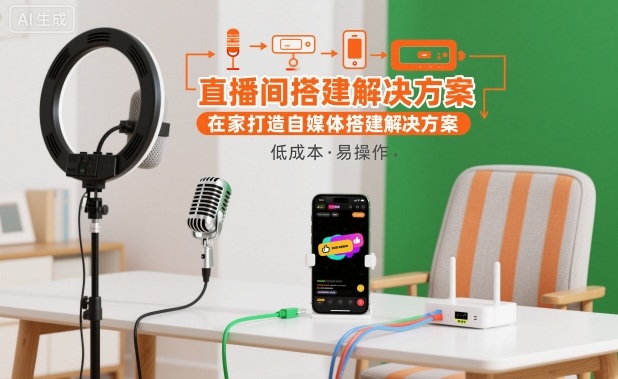 直播间搭建解决方案，在家打造自媒体搭建解决方案-赚客网赚