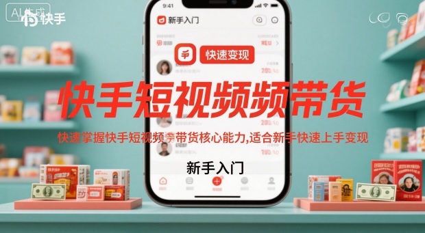 快手短视频带货，快速掌握快手短视频带货核心能力，适合新手快速上手变现-赚客网赚