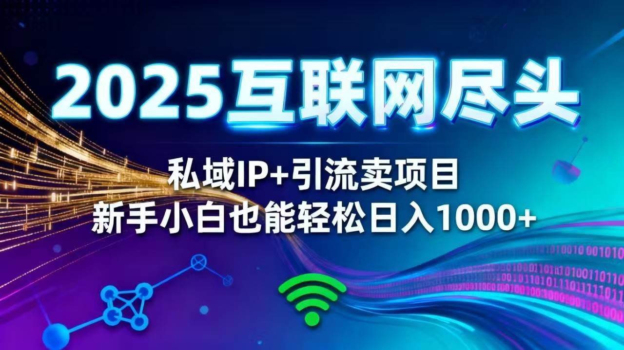 （16485期）2025网创尽头王炸项目！私域 IP + 精准引流，新手小白在家躺赚日入 1000+-赚客网赚