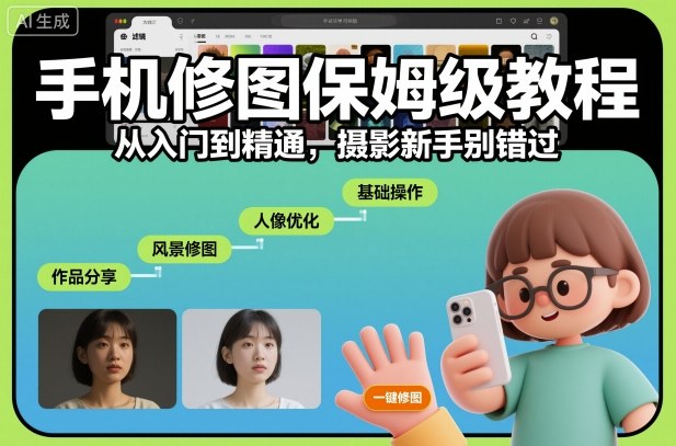 手机修图保姆级教程,从入门到精通,摄影新手别错过-赚客网赚