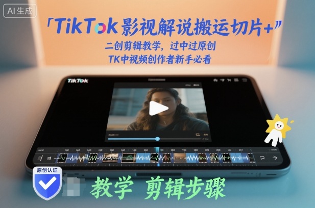 TikTok影视解说搬运切片+二创剪辑教学，过中过原创，TK中视频创作者新手必看-赚客网赚