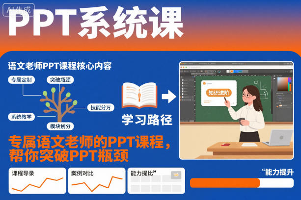 PPT系统课，专属语文老师的PPT课程，帮你突破PPT瓶颈-赚客网赚