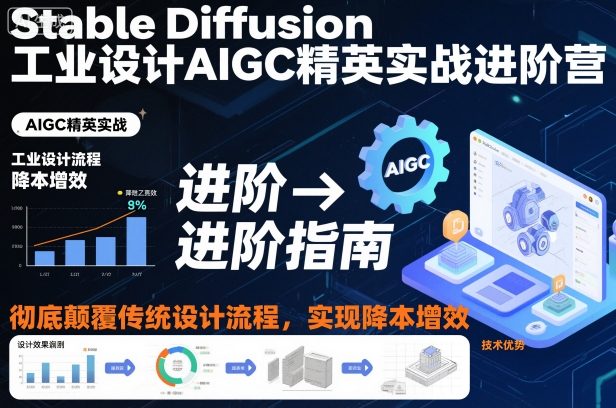 Stable Diffusion工业设计AIGC精英实战进阶营，彻底颠覆传统设计流程，实现降本增效-赚客网赚