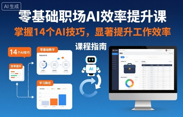 零基础职场AI效率提升课,掌握14个AI技巧,显著提升工作效率-赚客网赚