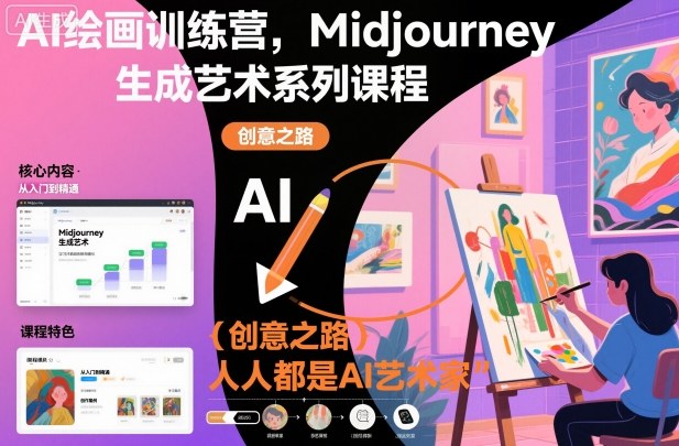 AI绘画训练营，Midjourney生成艺术系列课程，人人都是AI艺术家-赚客网赚