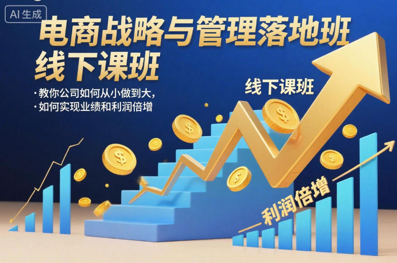 电商战略与管理落地班线下课，教你公司如何从小做到大，如何实现业绩和利润倍增【录音】-赚客网赚