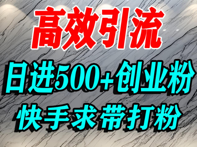 怎么打创业粉？快手求带视角精准引流创业粉，宝妈、学生群体日进500+精准流量-赚客网赚