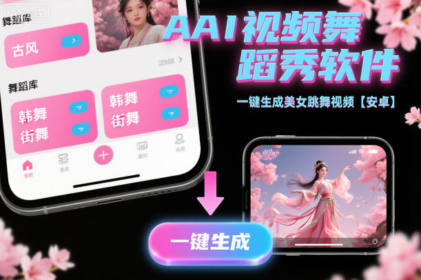 AI视频舞蹈秀软件，一键生成美女跳舞视频【安卓】-赚客网赚
